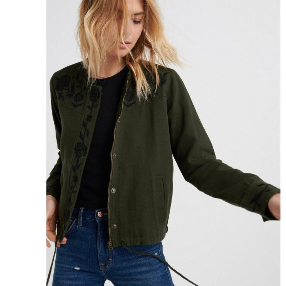 Lucky Brand Embroidered Utility Jacket Size Small - Picture 2 of 11